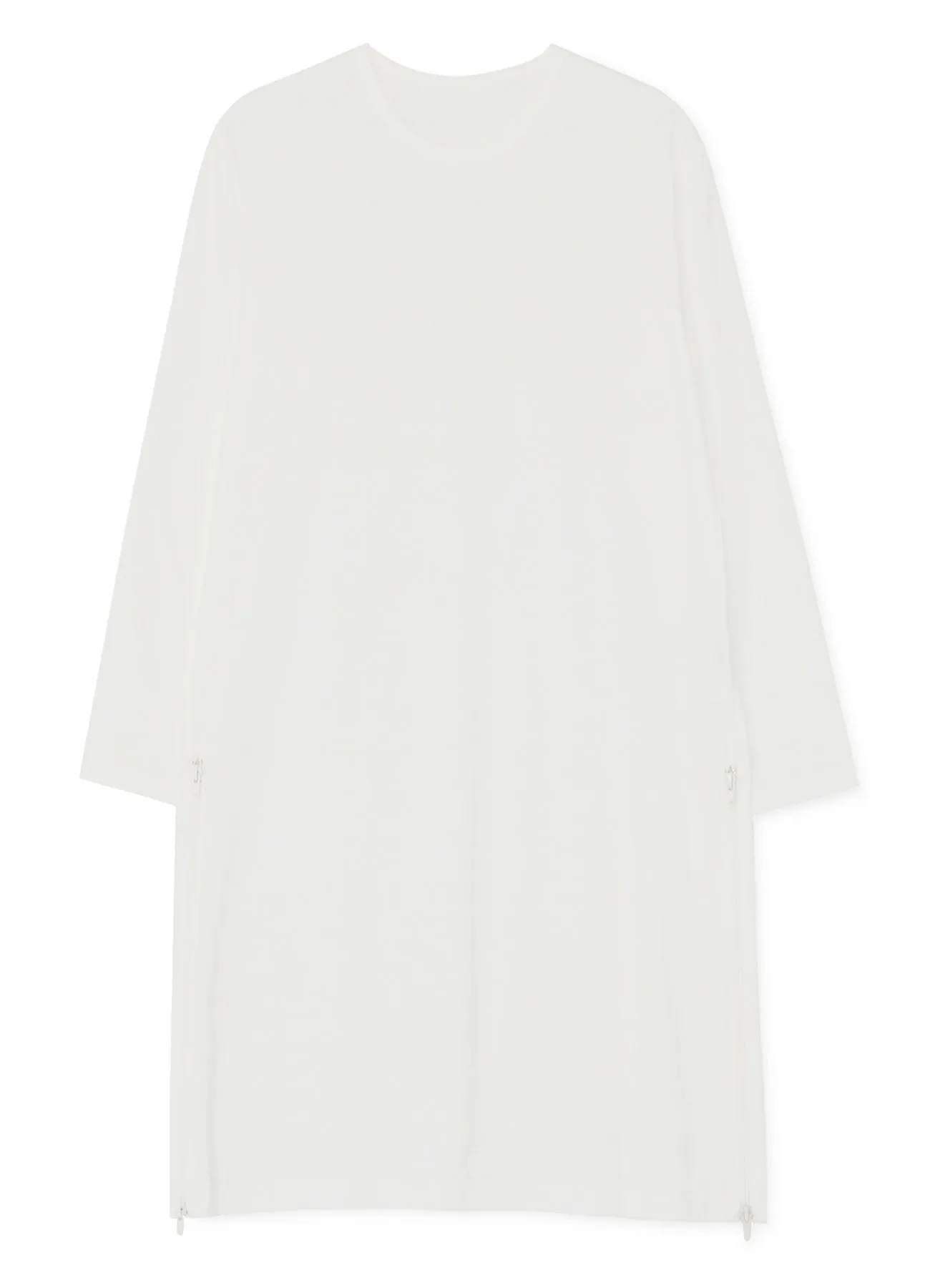 30/- COTTON JERSEY LONG T-SHIRT WITH ZIPPERED SIDE SLITS