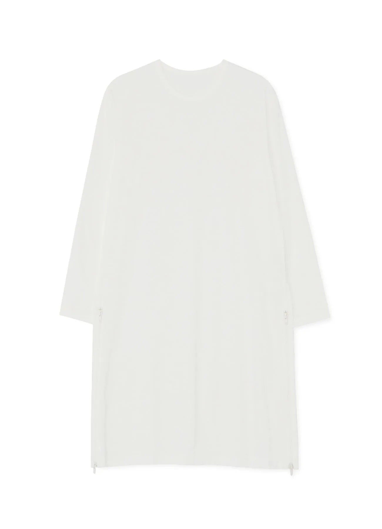 30/- COTTON JERSEY LONG T-SHIRT WITH ZIPPERED SIDE SLITS