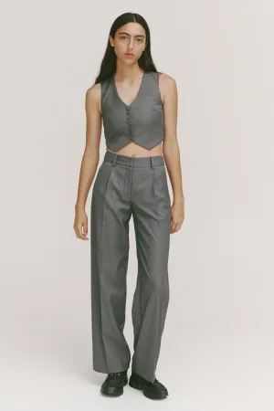 All-Day Trouser - Grey Pinstripe