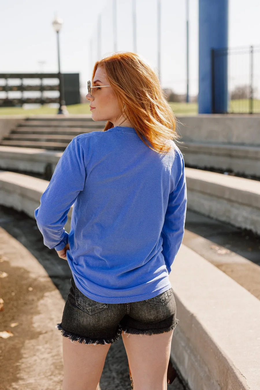 BALLPARK MAMA VINTAGE WASH LONG SLEEVE TEE