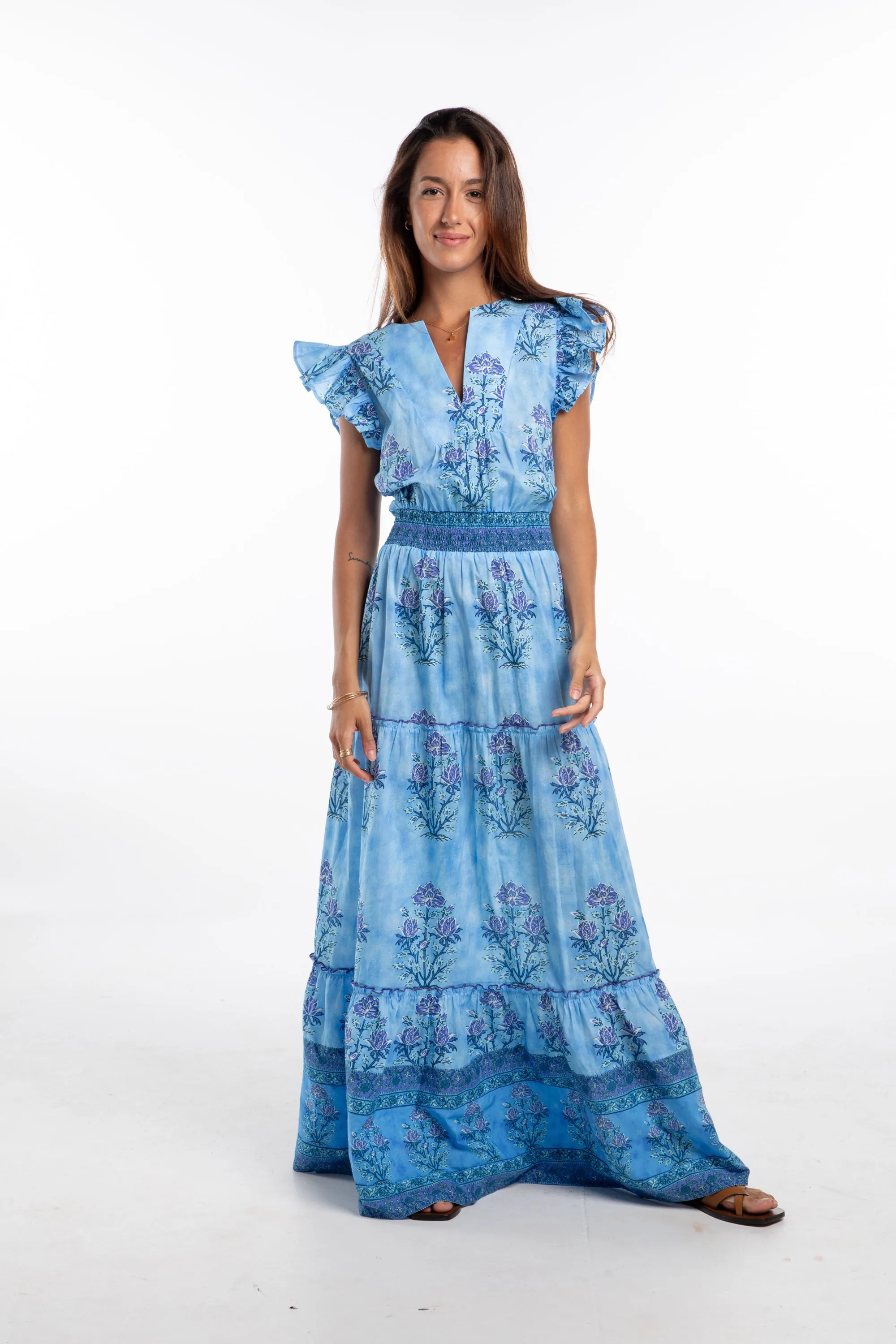 Caro Dress. Cornflower