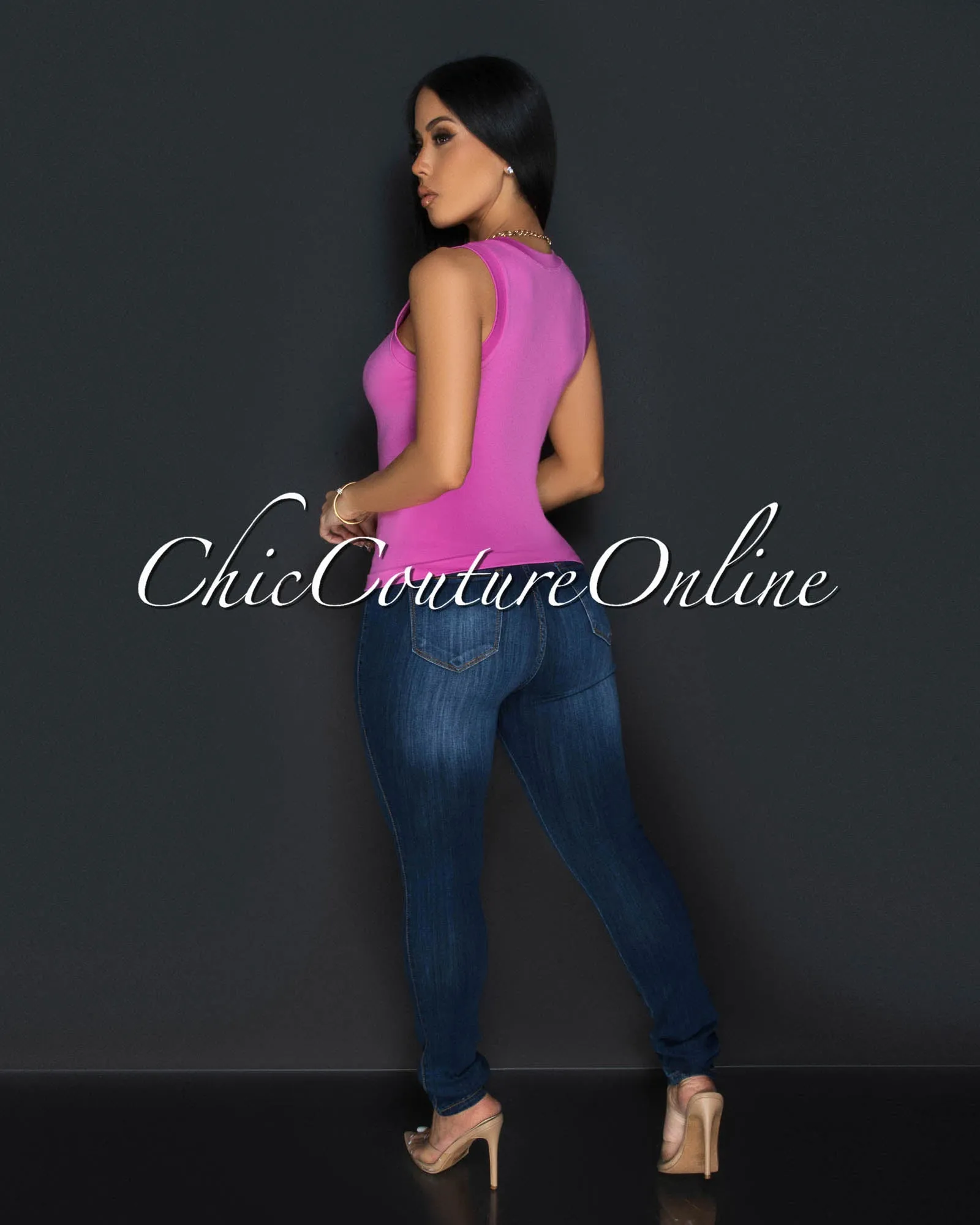 Dalton Pink Racer Tank Top