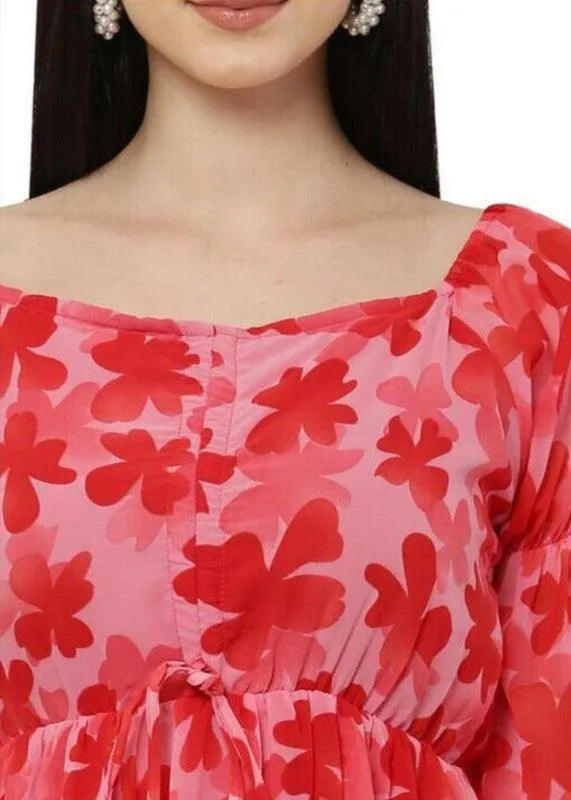 DWEEL FASHION Women Ethnic Dress Red Dress