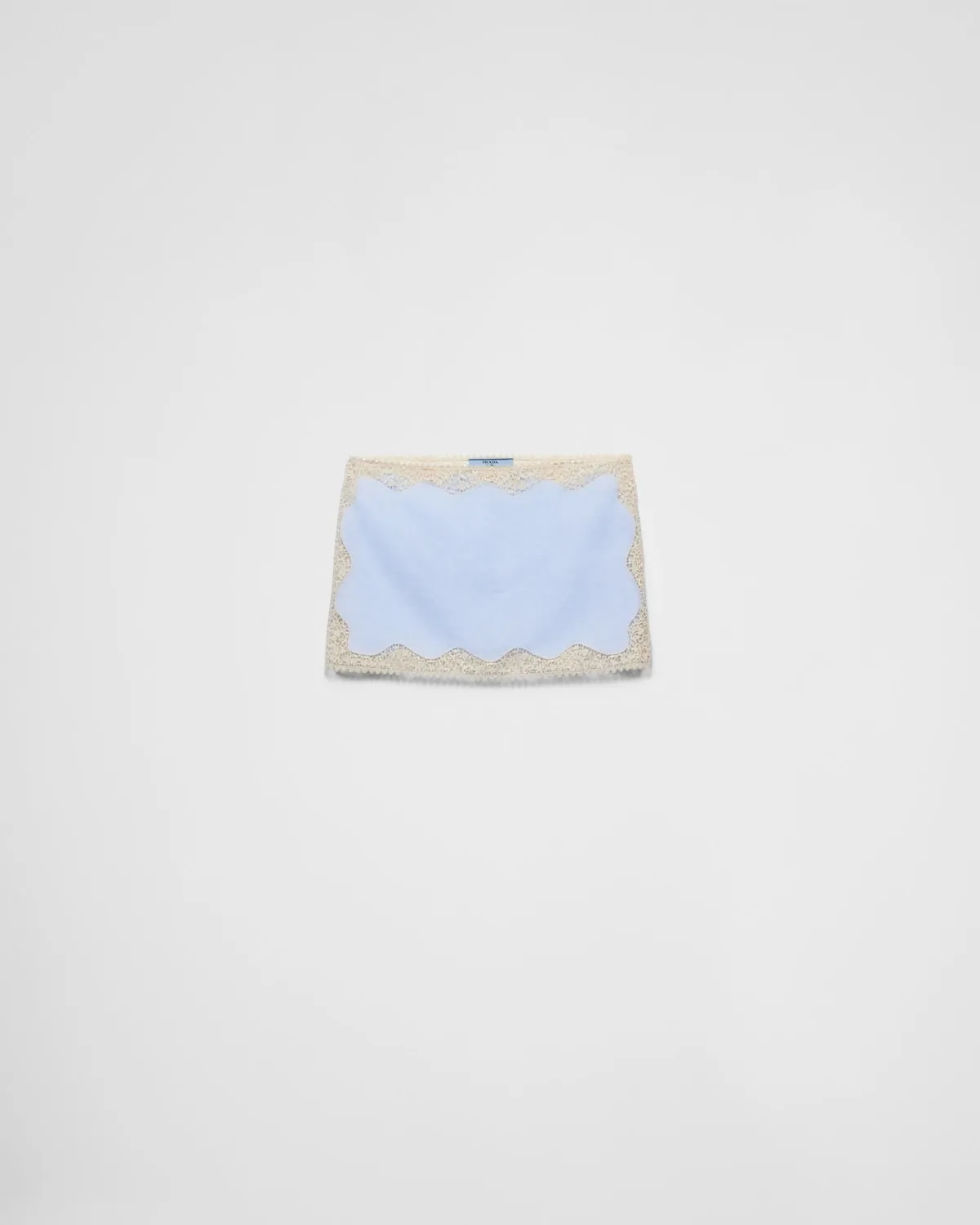 Embroidered, Lace-Trimmed Linen Miniskirt