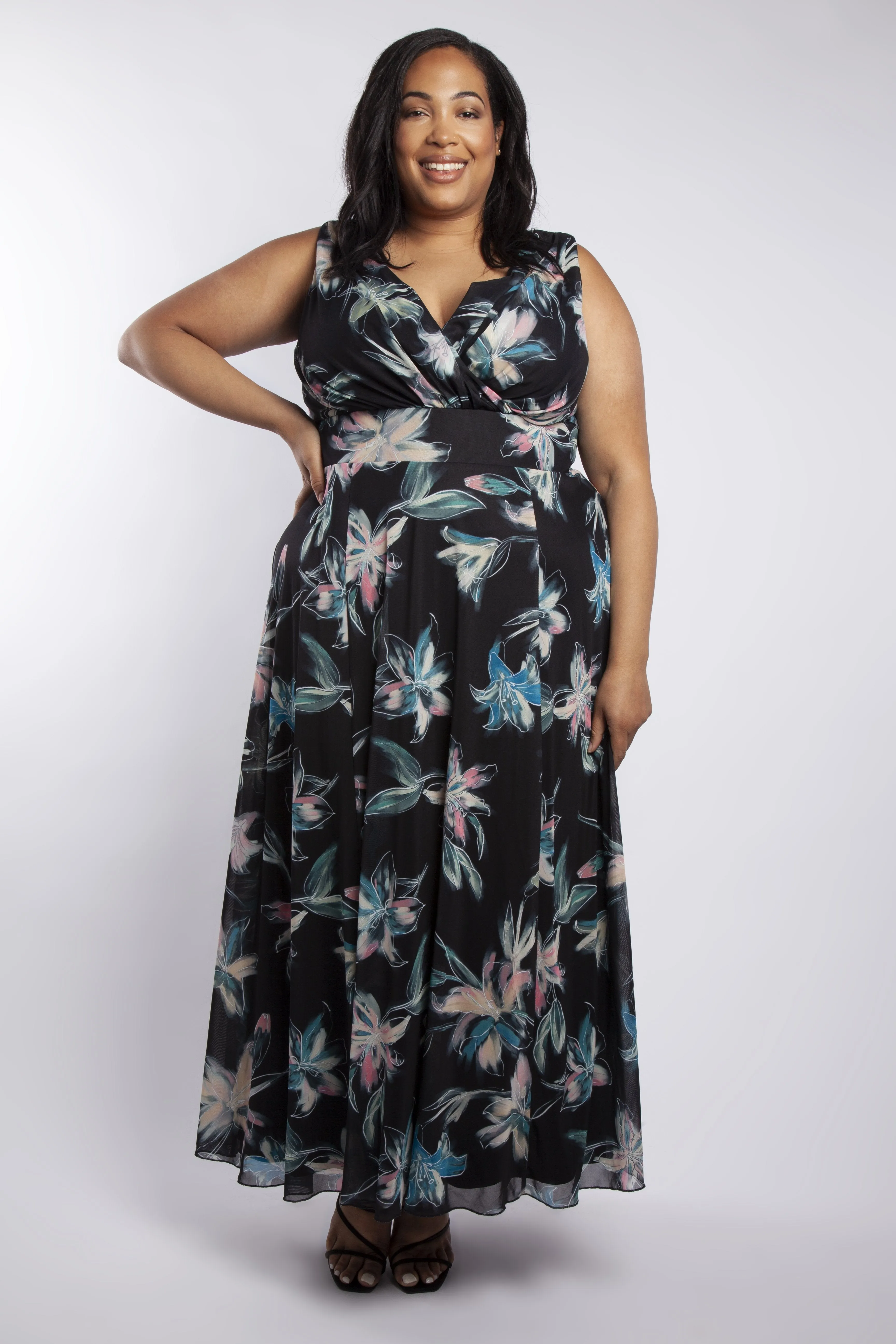 Florence Black Print Maxi Dress