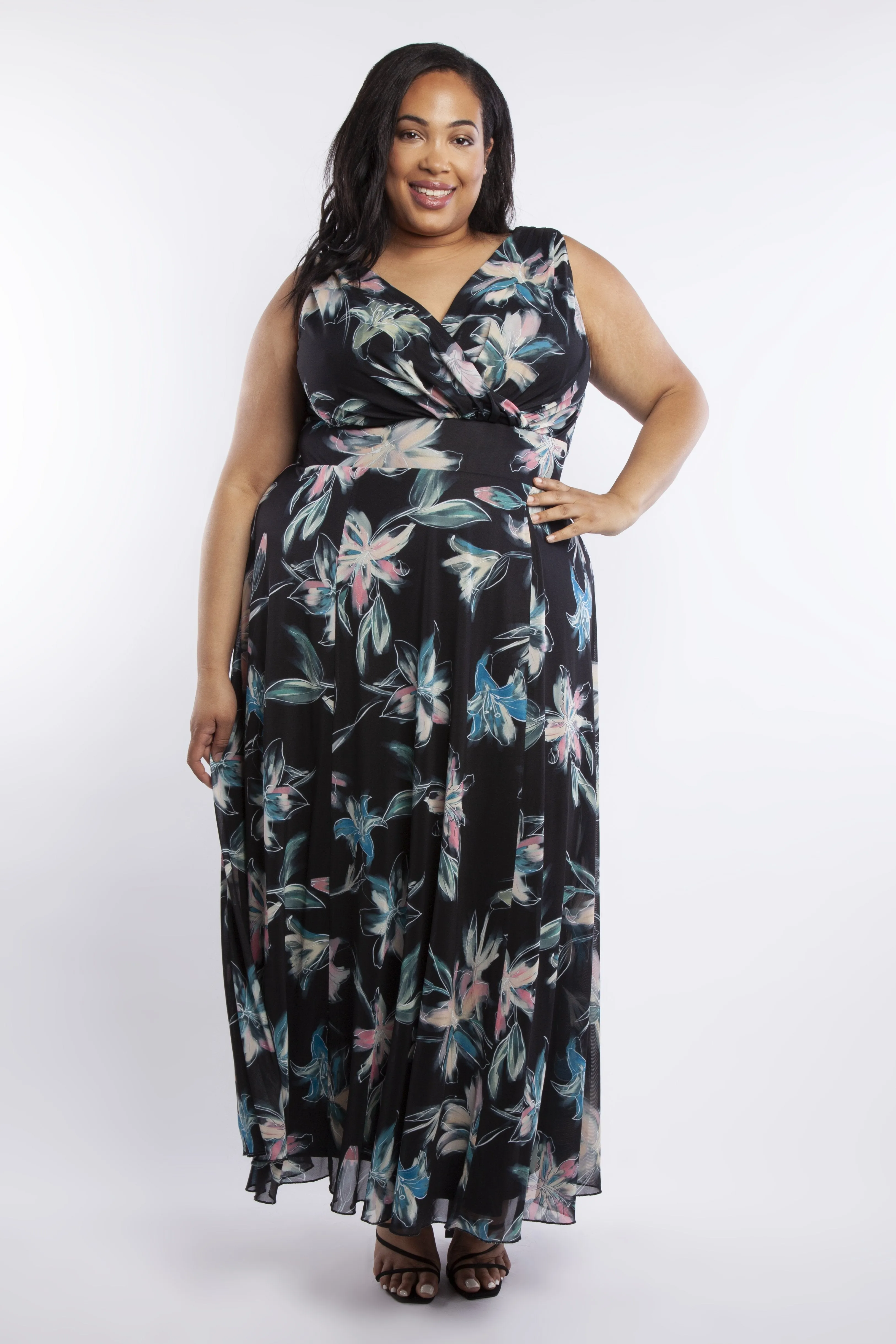 Florence Black Print Maxi Dress