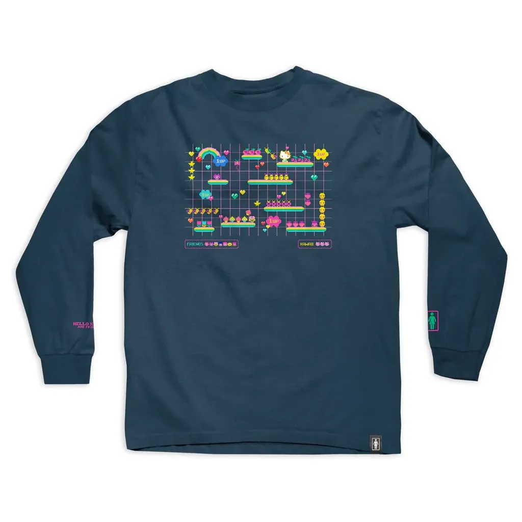 Girl x Sanrio Kawaii Arcade Level Up L/S Tee - Harbor Blue