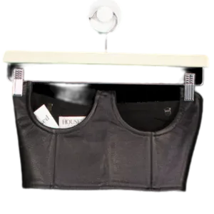 House of CB Black Leather Bustier XS