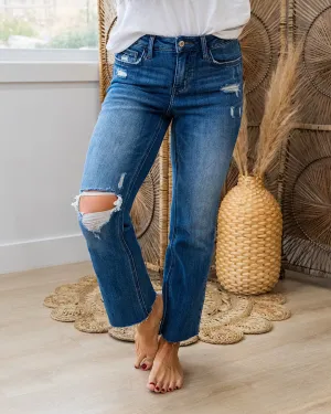 Lovervet Come Over Distressed Kick Flare Jeans