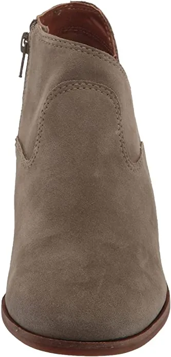 Lucky Brand Zollie Fossilized Grey Almond Toe Leather Wedge High Heel Booties