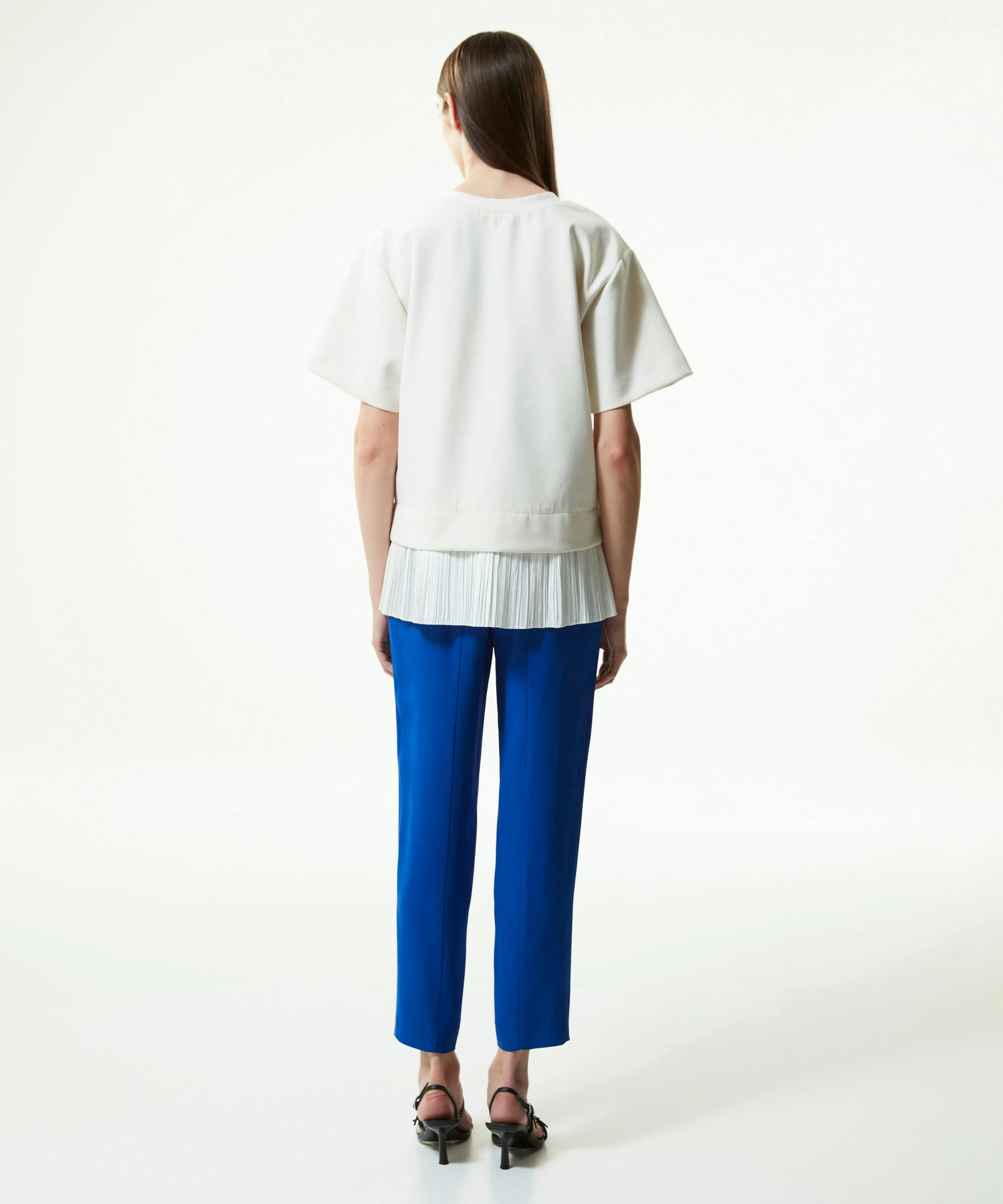 Machka Combed Cotton With Taffeta Garnish Off White