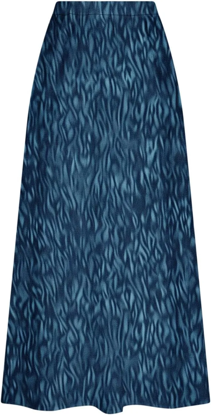 Maxi Skirts for Womens High Waist Boho Casual Elastic Skirt Beach Vacation Summer Trendy Long Skirts with Pockets