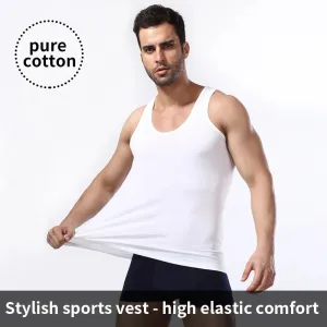 Men's pure cotton vest fitness training