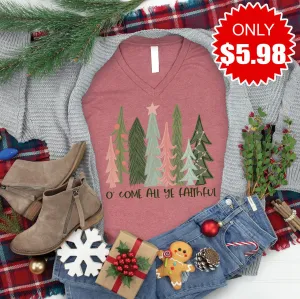 Oh Come All Ye Faithful V-Neck tee - 5.98