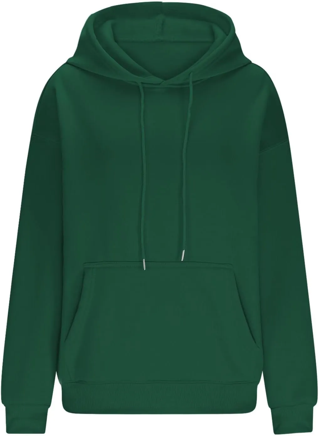 Oversized Drop Shoulder Hooded Sweatshirt for Women Long Sleeve Solid Drawstring Sweatshirt Streetwear Pullover Top