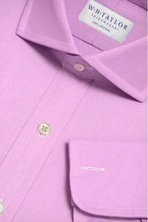 Plain Lilac Poplin Men's Bespoke Shirt