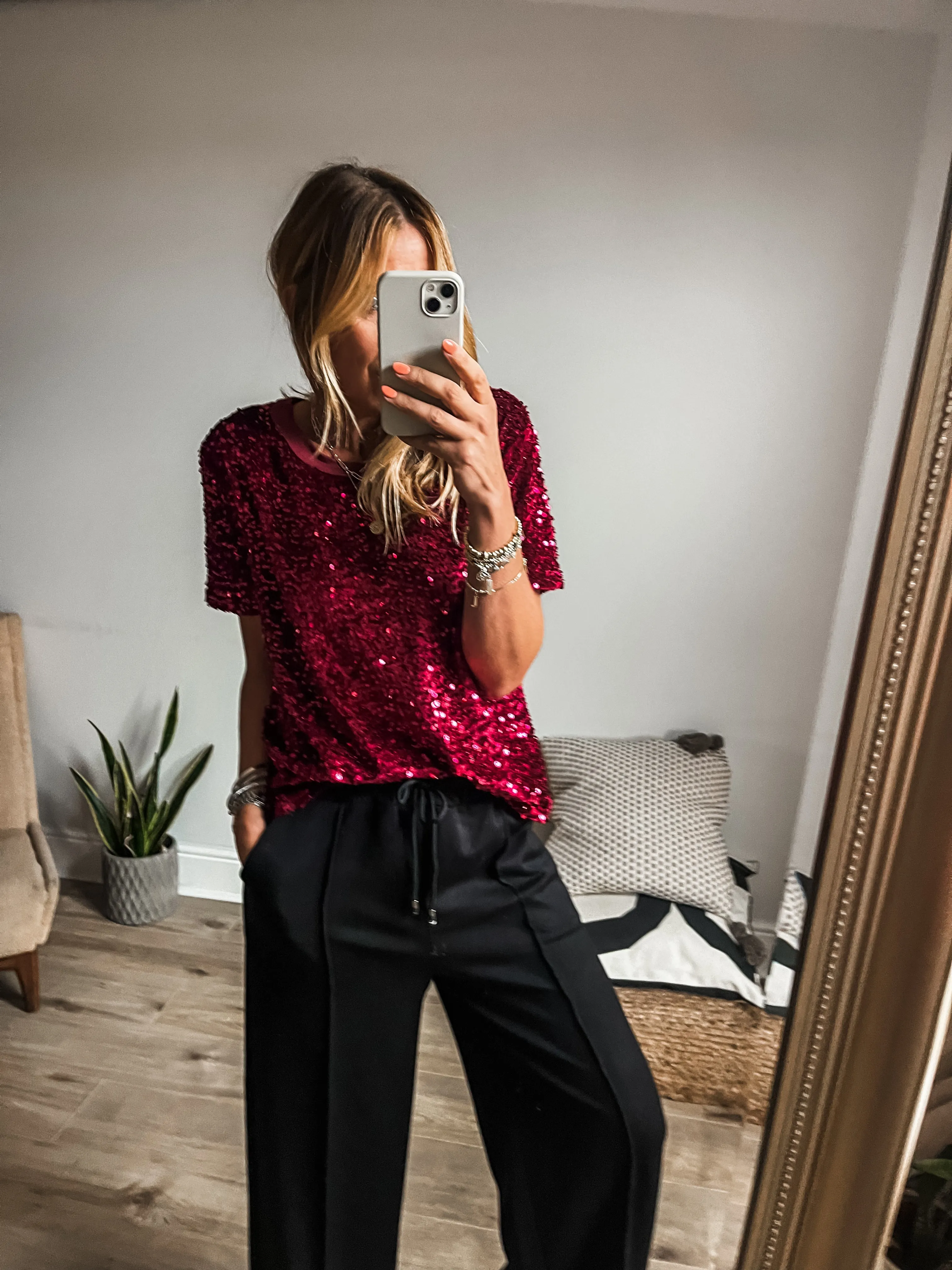 Sequin Velvet T-Shirt