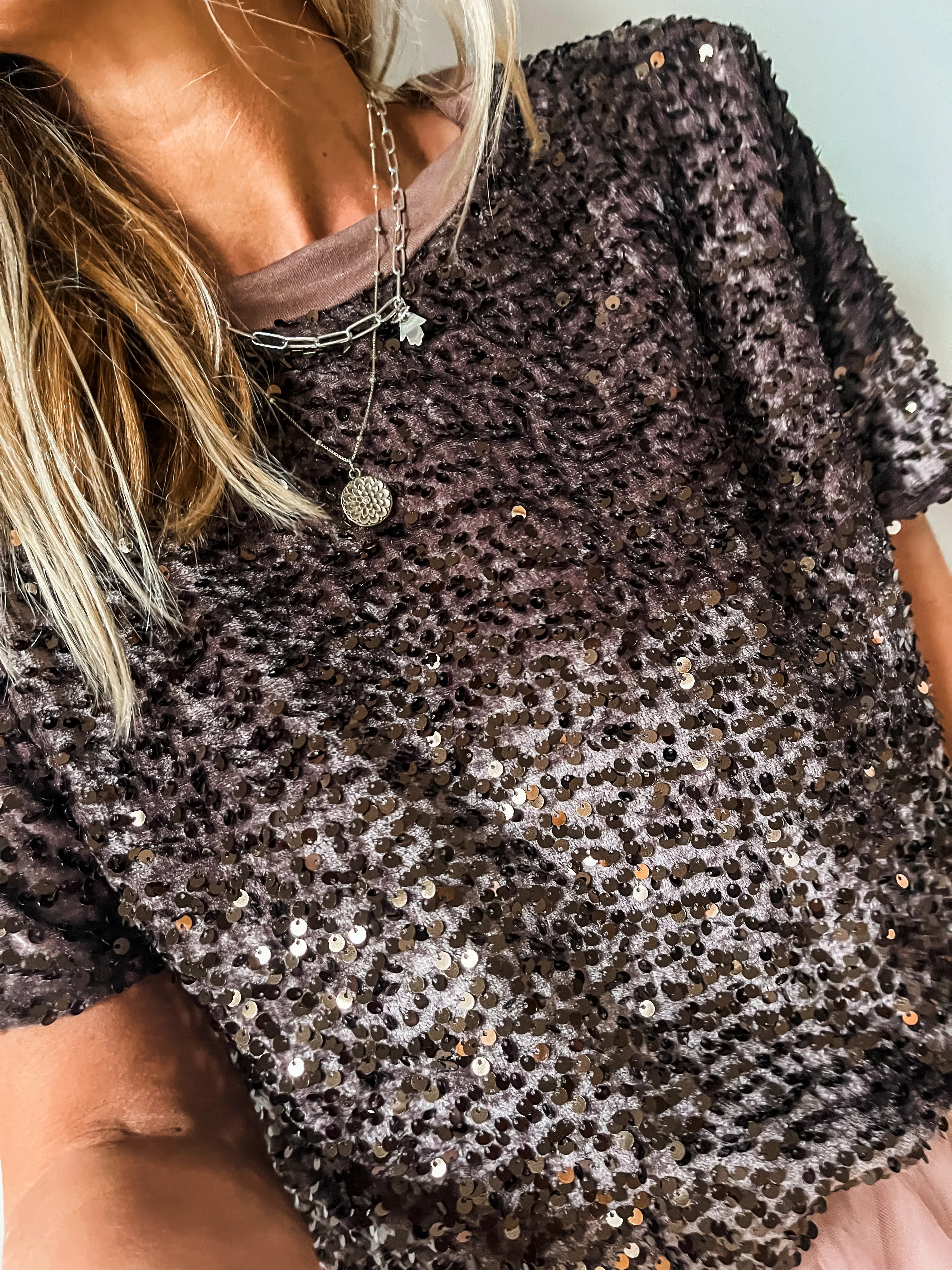 Sequin Velvet T-Shirt