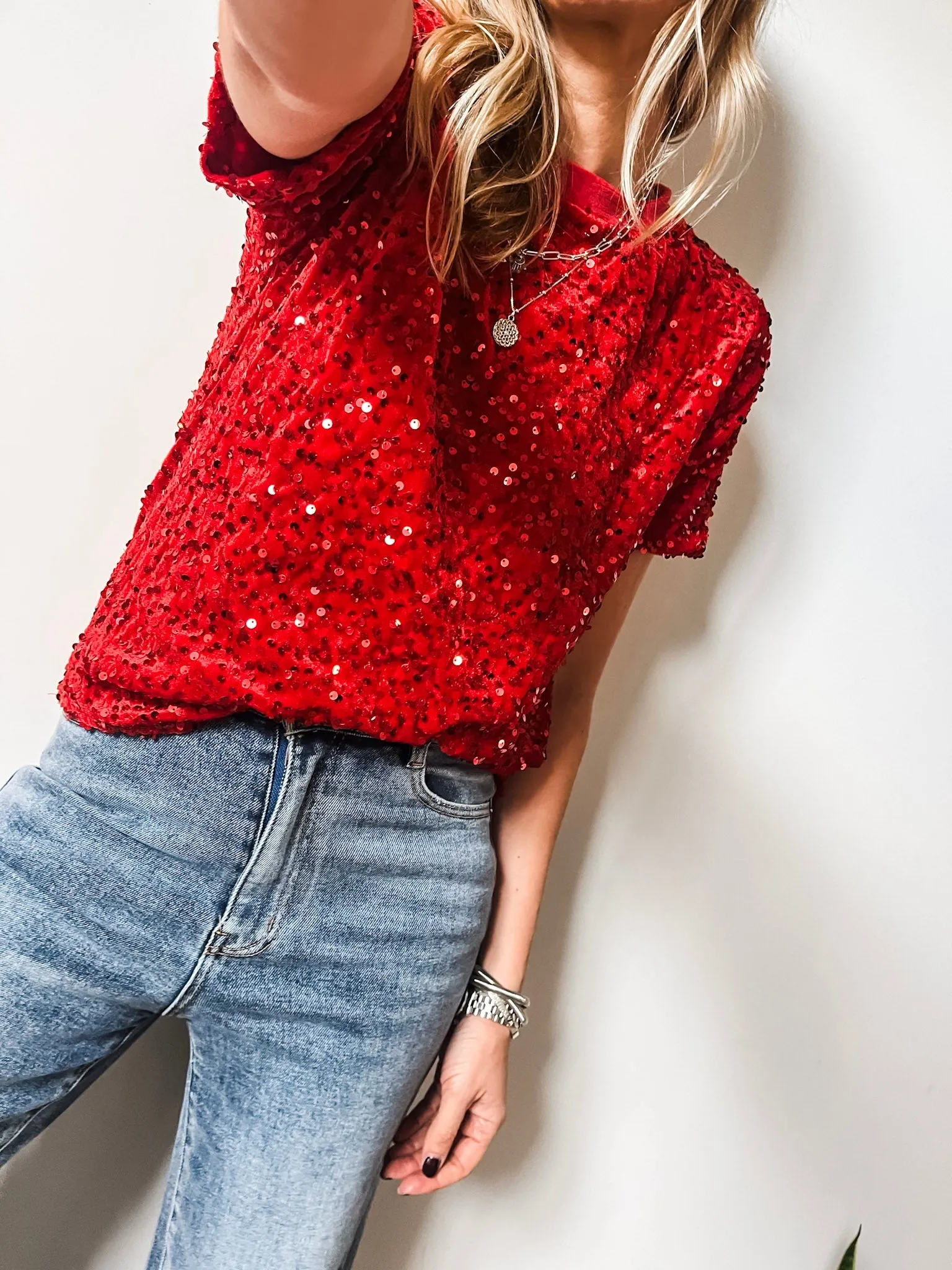 Sequin Velvet T-Shirt