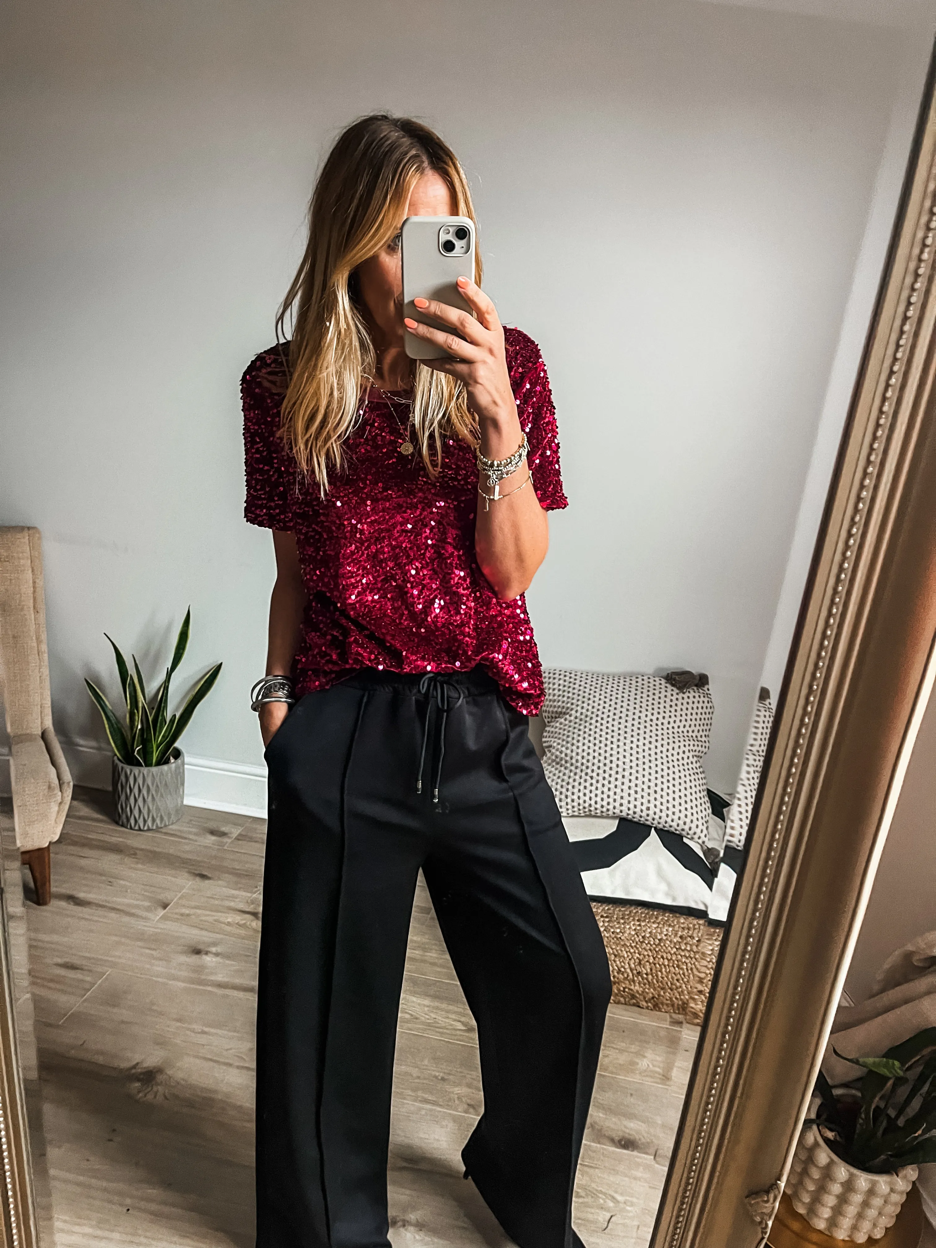 Sequin Velvet T-Shirt