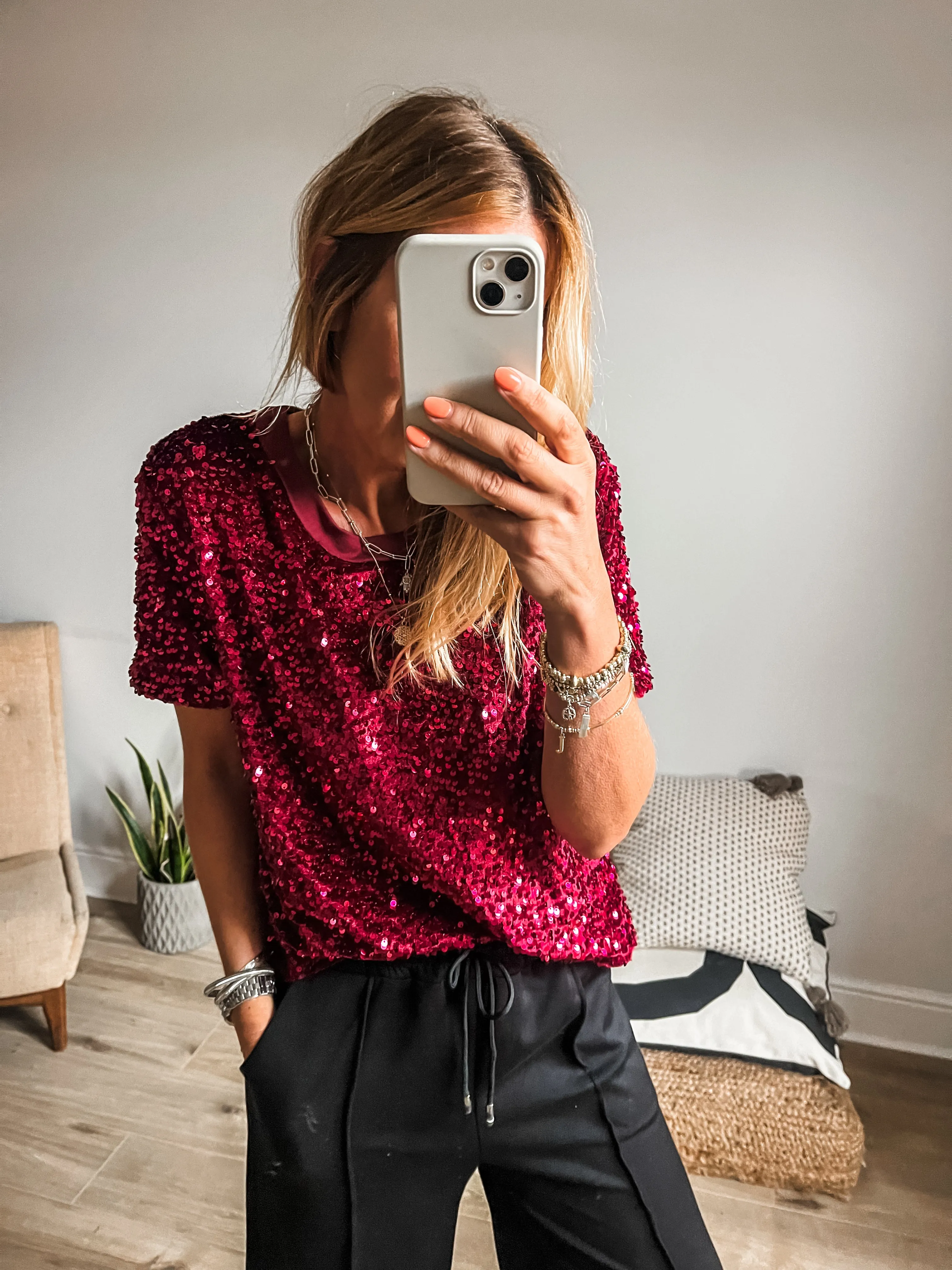 Sequin Velvet T-Shirt