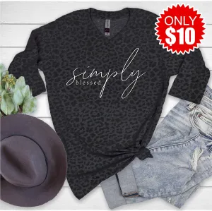 Simply Blessed 3/4 Sleeve V-Neck - 10