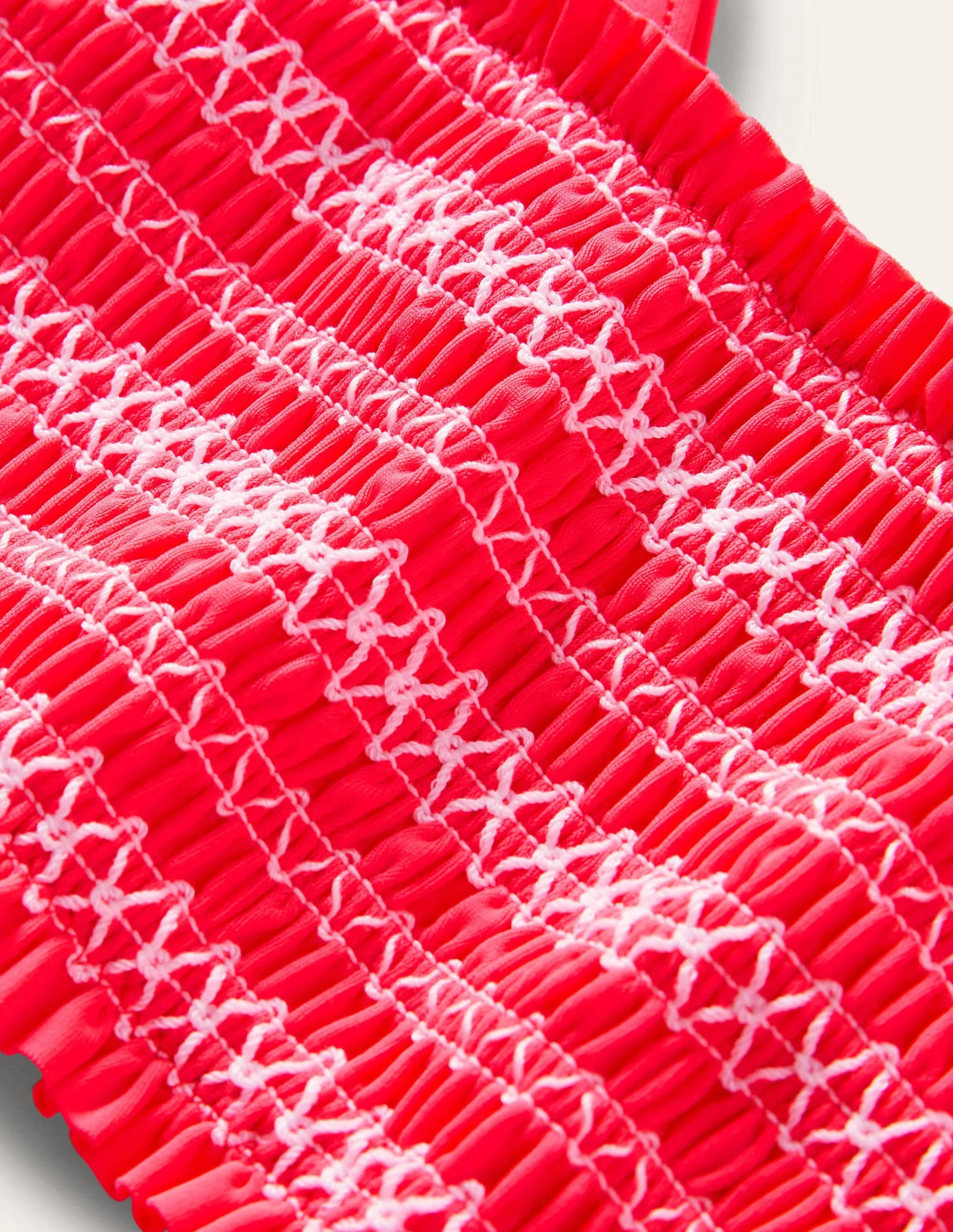 Smocked Bikini Set-Watermelon Punch Ivory Stripe