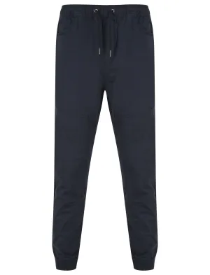 Tamuin Cotton Twill Cuffed Cargo Jogger Pants in Parisian Night Blue - Tokyo Laundry