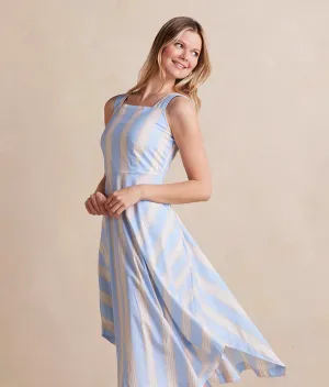 The Coastal Poplin Smocked-Back Maxi Dress - Main