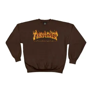 Thrasher Inferno Crewneck - Dark Chocolate