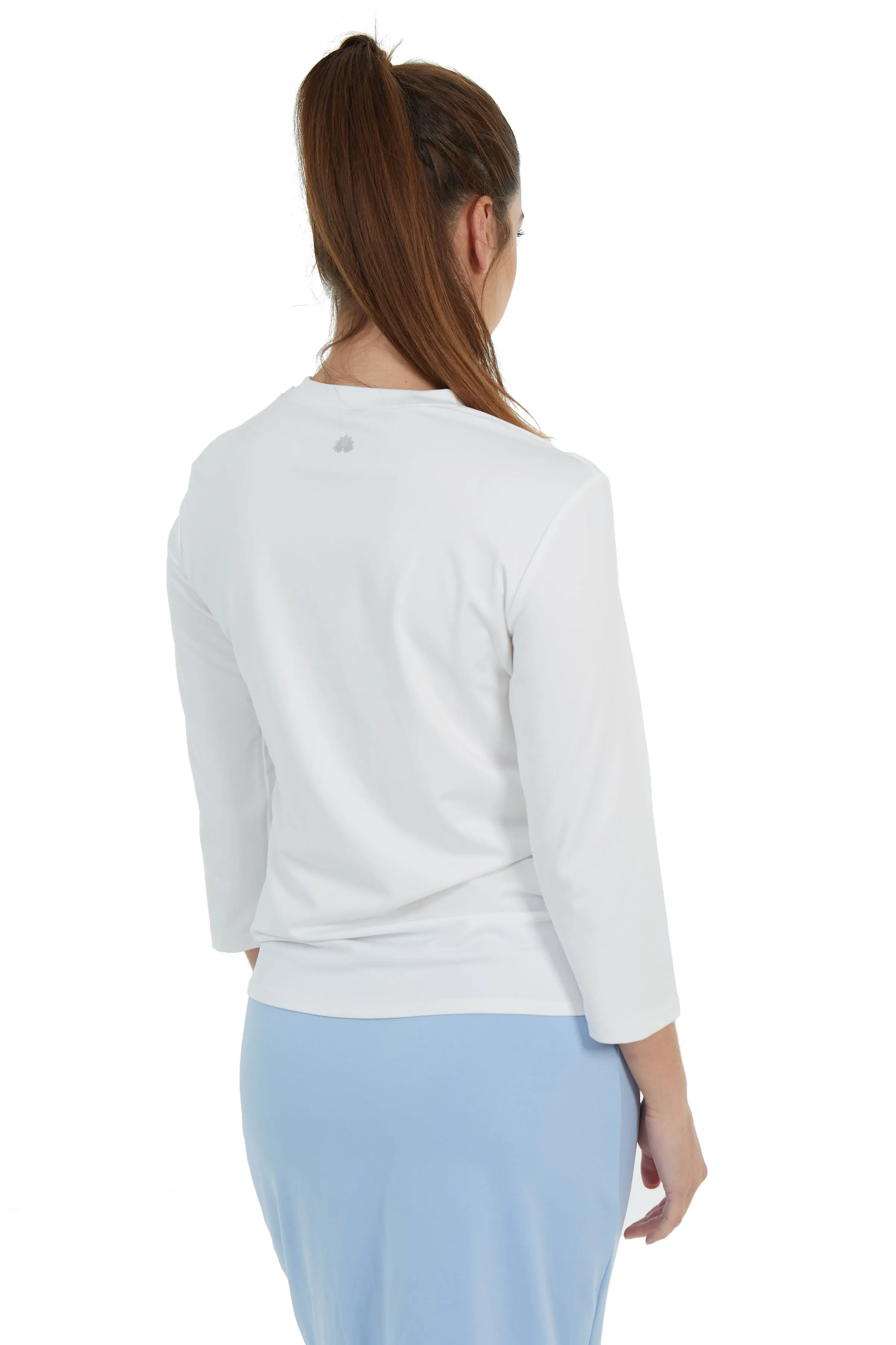 Tie Front Active Tee - Chalk White
