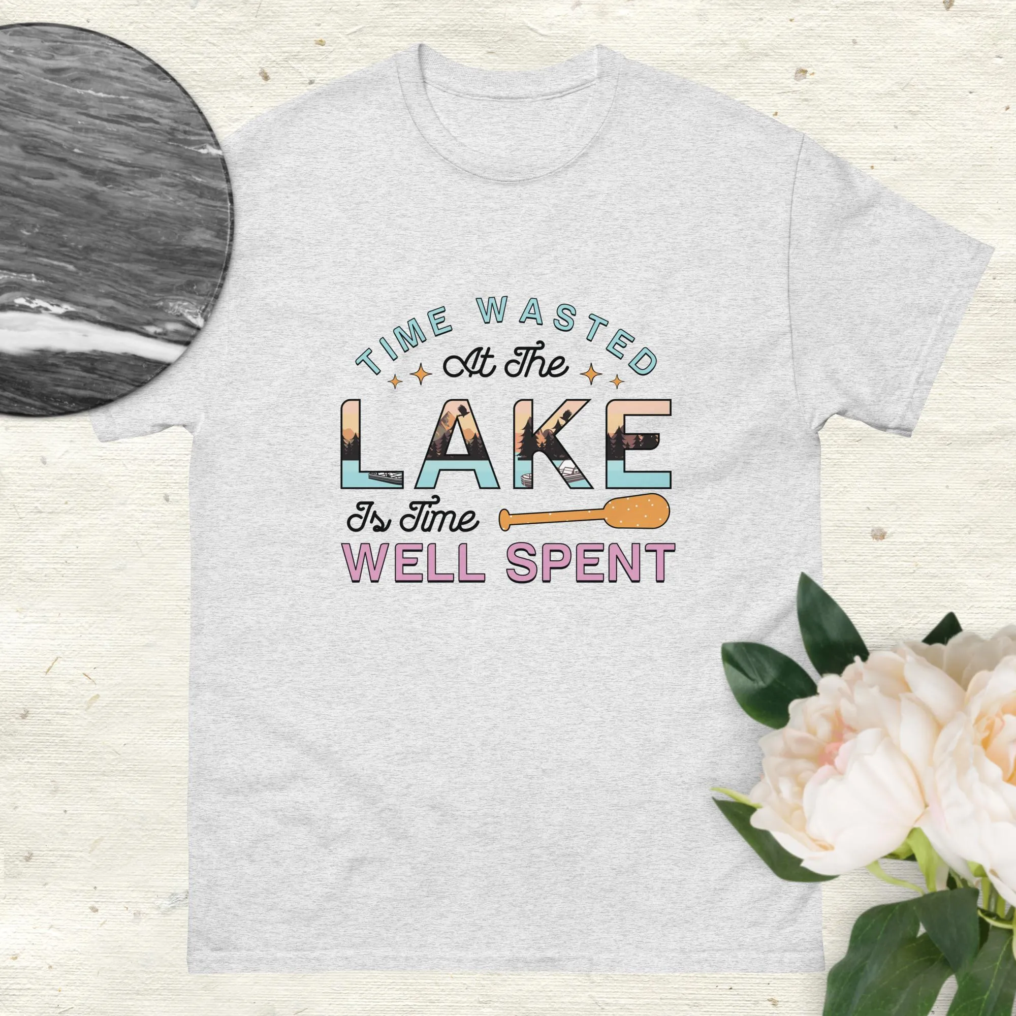 Unisex Classic Gildan 5000 T-Shirt Time Spent at the Lake is Well Spent