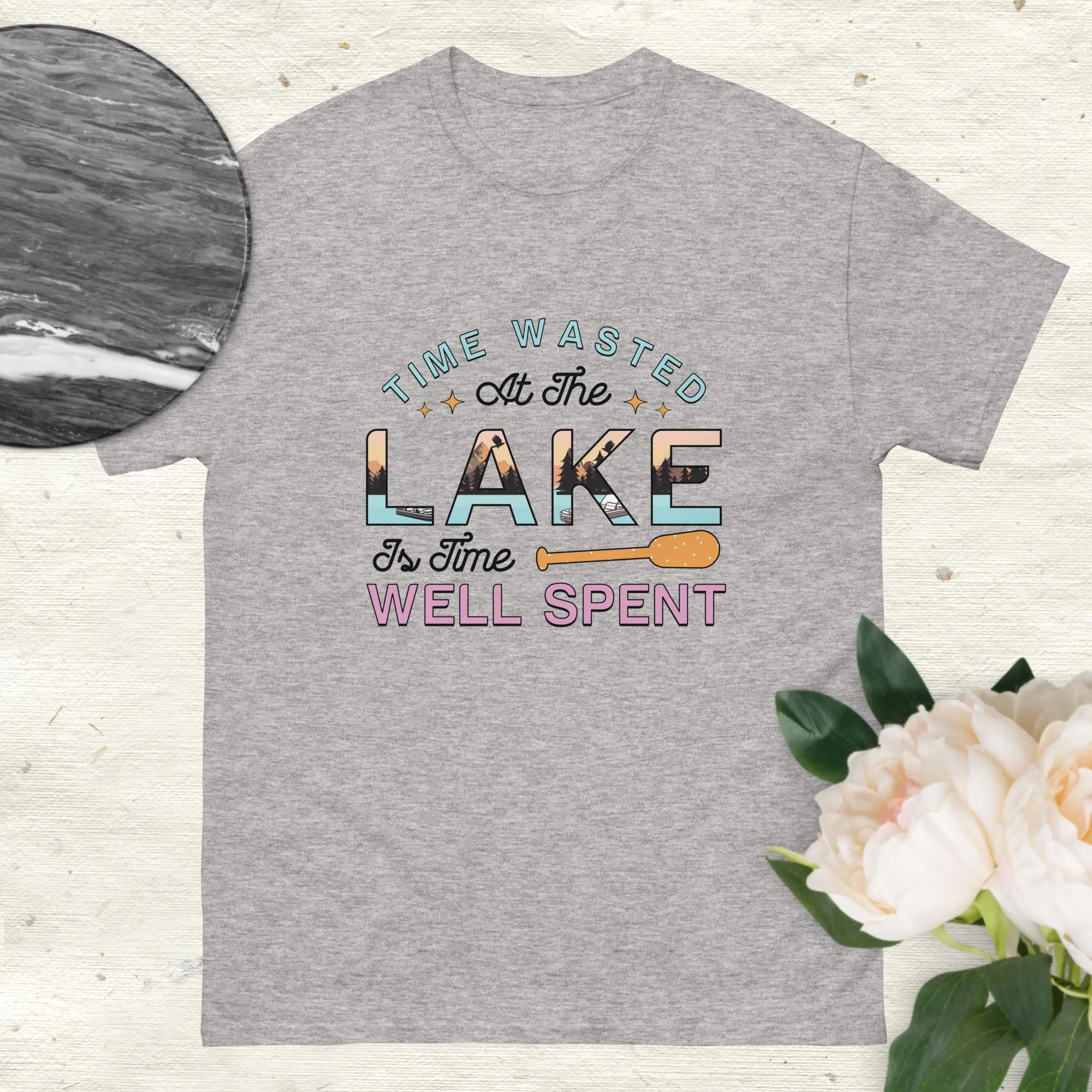 Unisex Classic Gildan 5000 T-Shirt Time Spent at the Lake is Well Spent