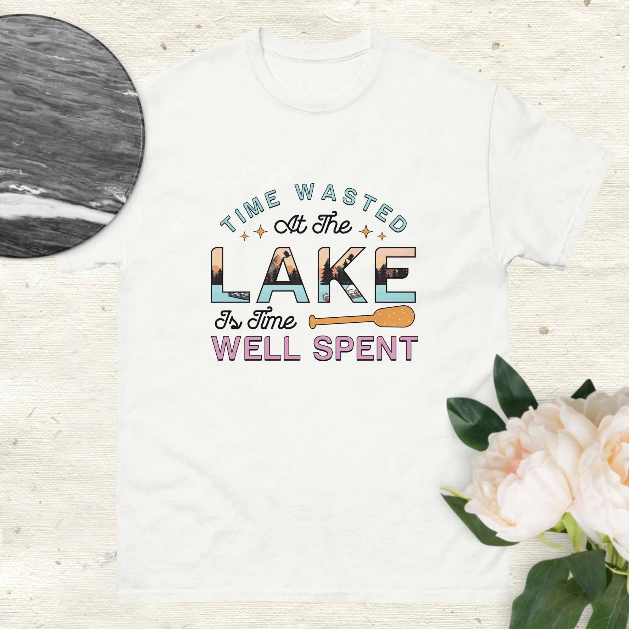 Unisex Classic Gildan 5000 T-Shirt Time Spent at the Lake is Well Spent