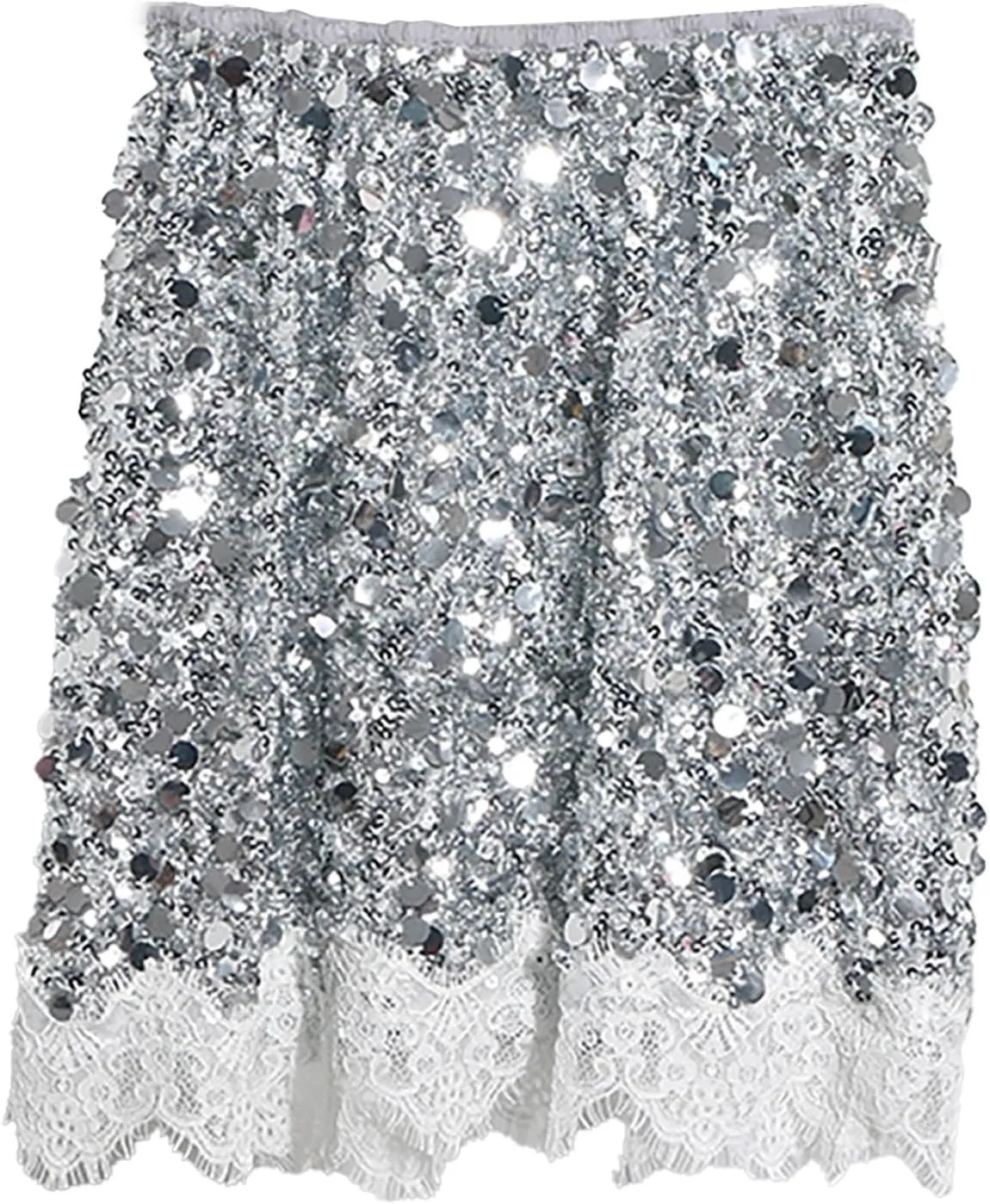 Women's Sequin Skirt for Valentine Sparkle Stretchy Bodycon Mini Glitter Skirt High Waisted 2025 Night Out Party
